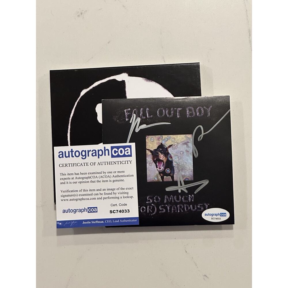 FALL OUT BOY SO MUCH FOR STARDUST SIGNED AUTOGRAPHED ART CARD COA ACOA #16